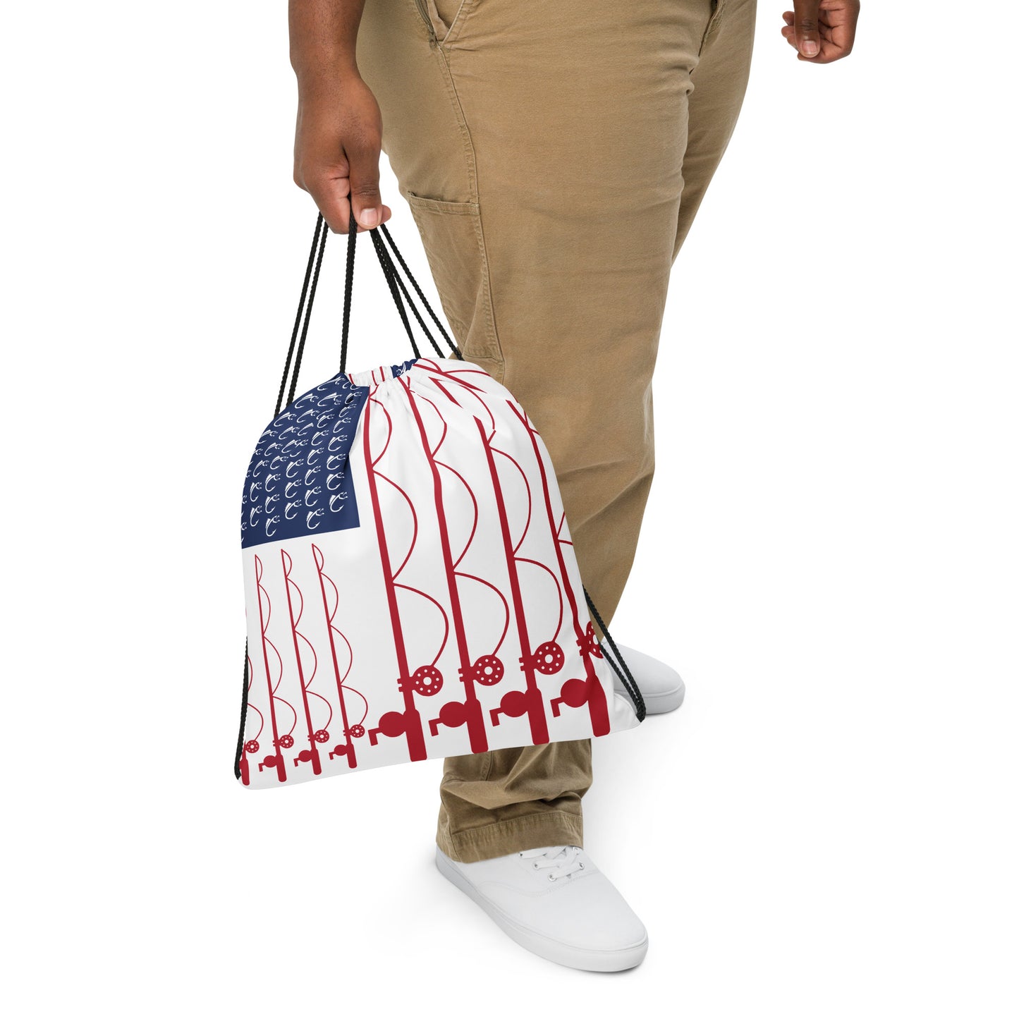 USA Fishing Lines Drawstring Bag