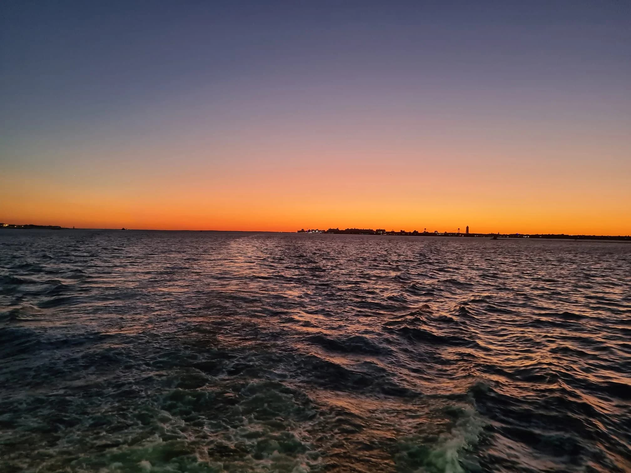 Sunset over the water