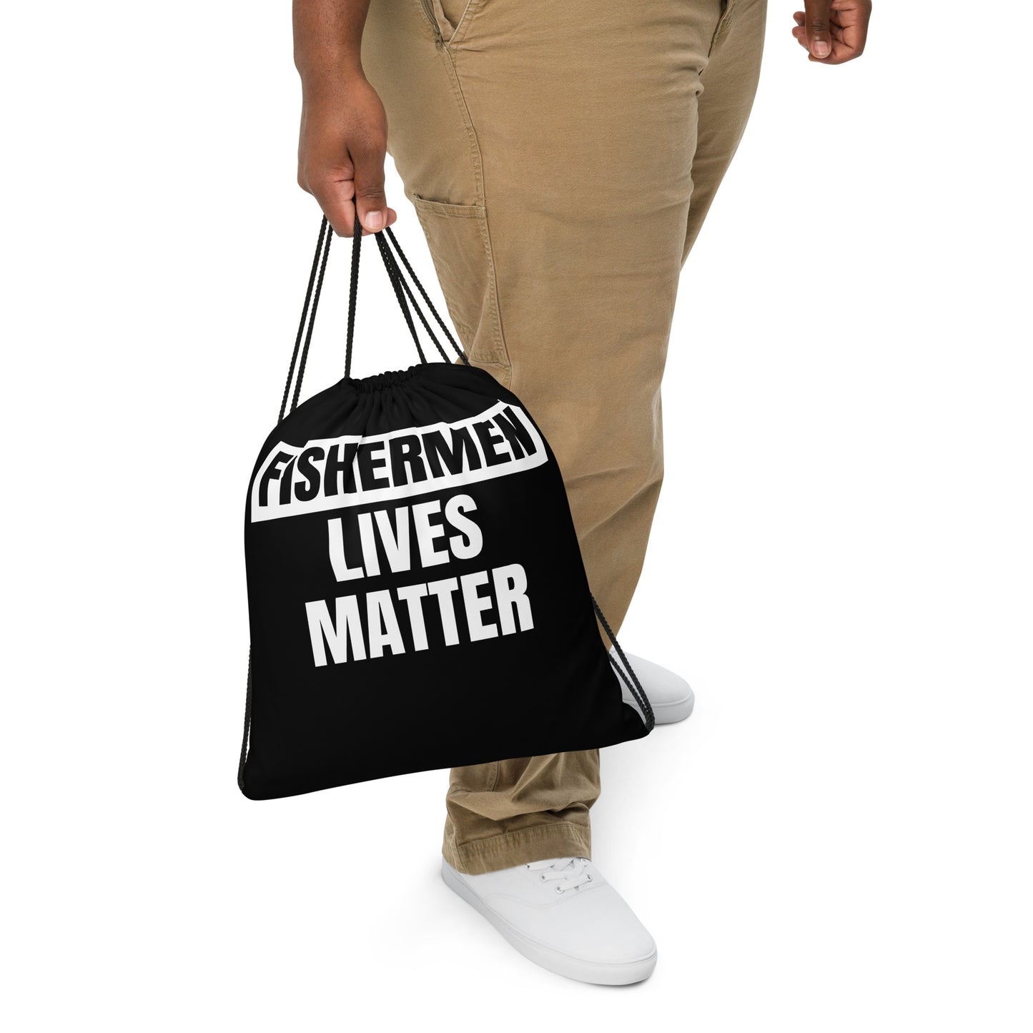 Fisherman Lives Matter Drawstring Bag