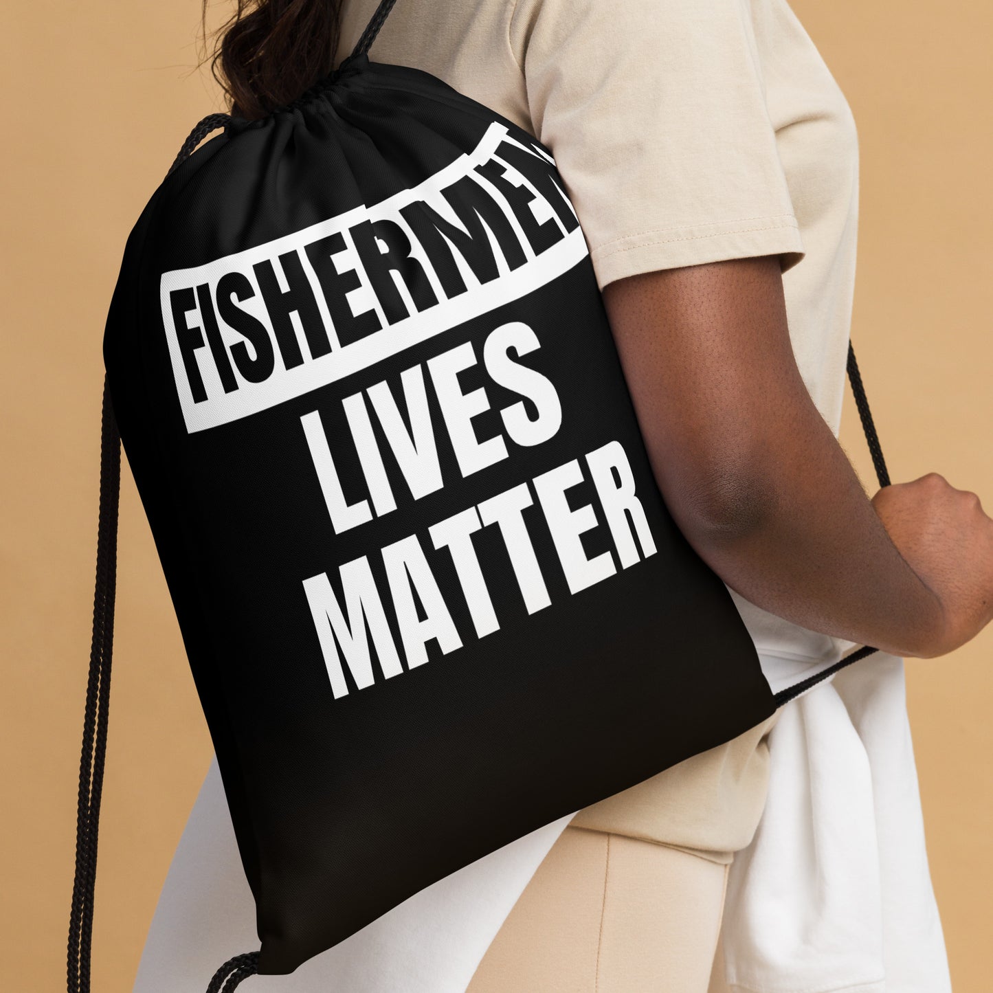 Fisherman Lives Matter Drawstring Bag