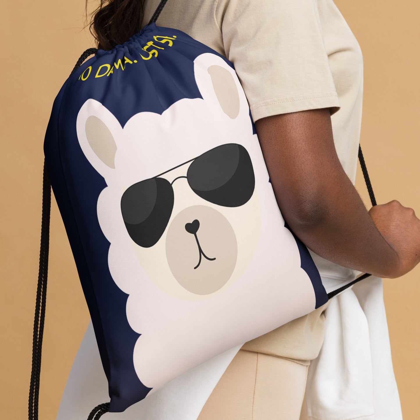 No Drama Llama Drawstring Bag