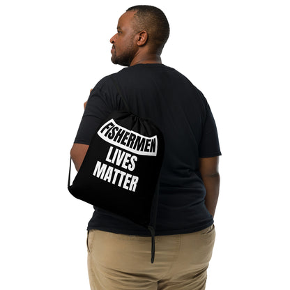 Fisherman Lives Matter Drawstring Bag