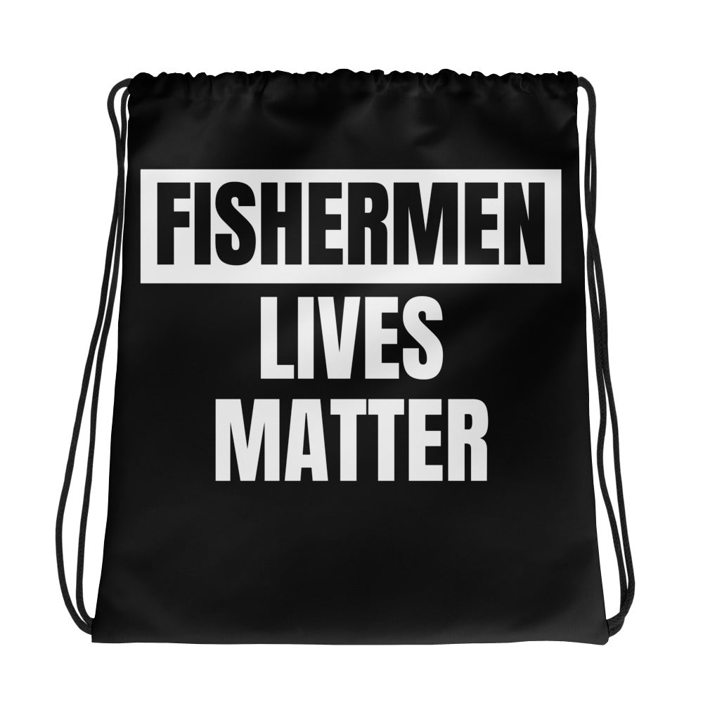 Fisherman Lives Matter Drawstring Bag