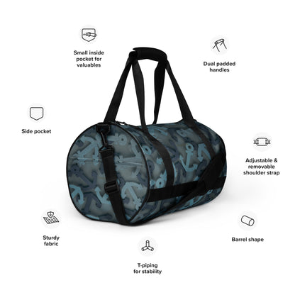 Silver Anchors Gym Bag