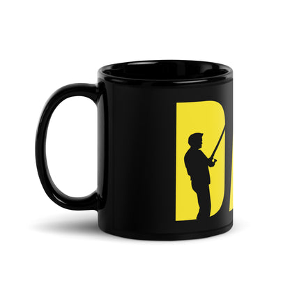 Dad Fishing Black Glossy Mug