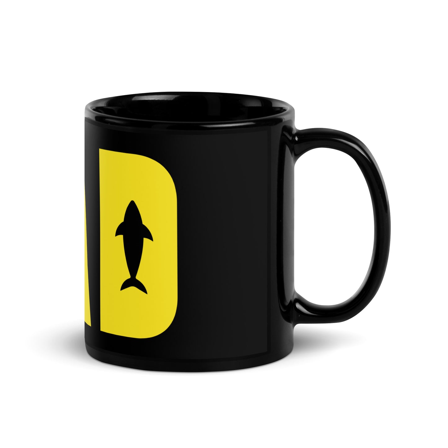 Dad Fishing Black Glossy Mug