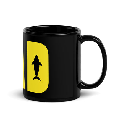 Dad Fishing Black Glossy Mug