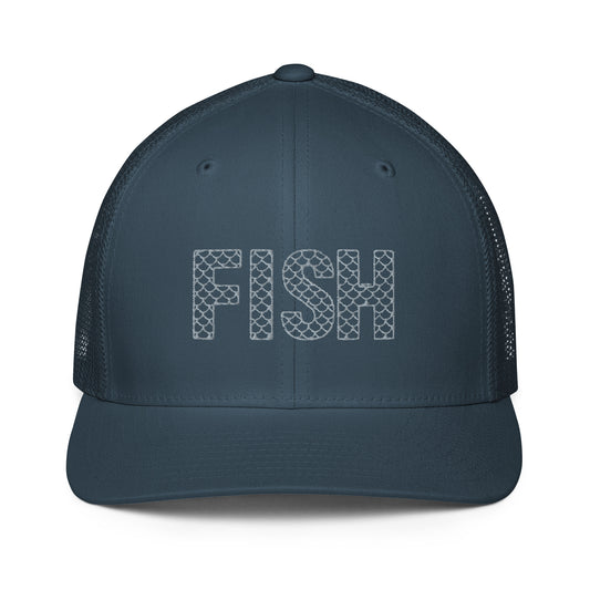 Fish Closed-back Embroidered trucker cap