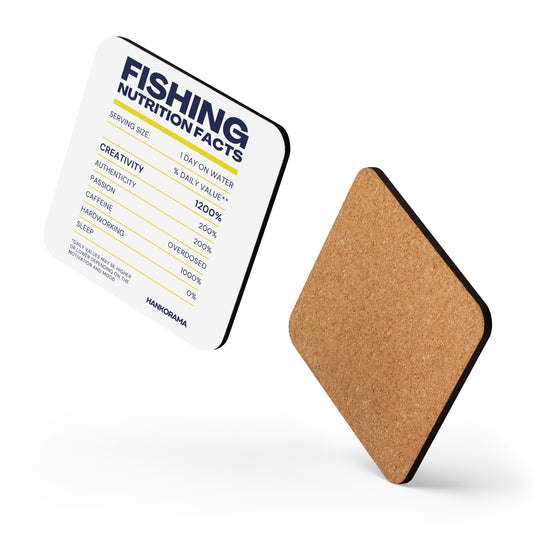 Fishing Nutrition Facts Cork-back coaster