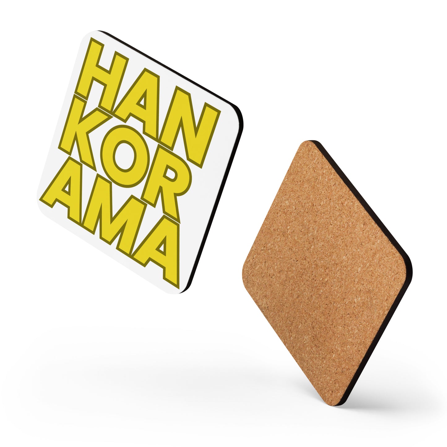 Hankorama Yellow Cork-back coaster