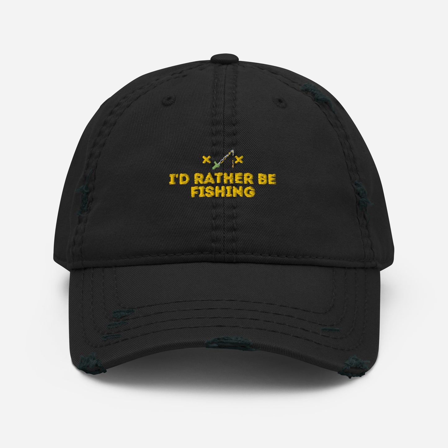 I'd Rather Be Fishing Distressed Dad Hat