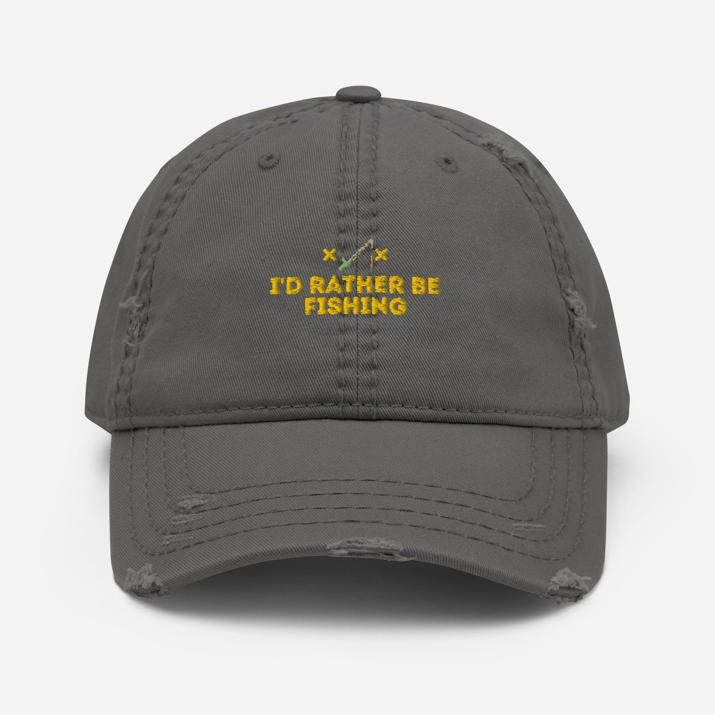 I'd Rather Be Fishing Distressed Dad Hat