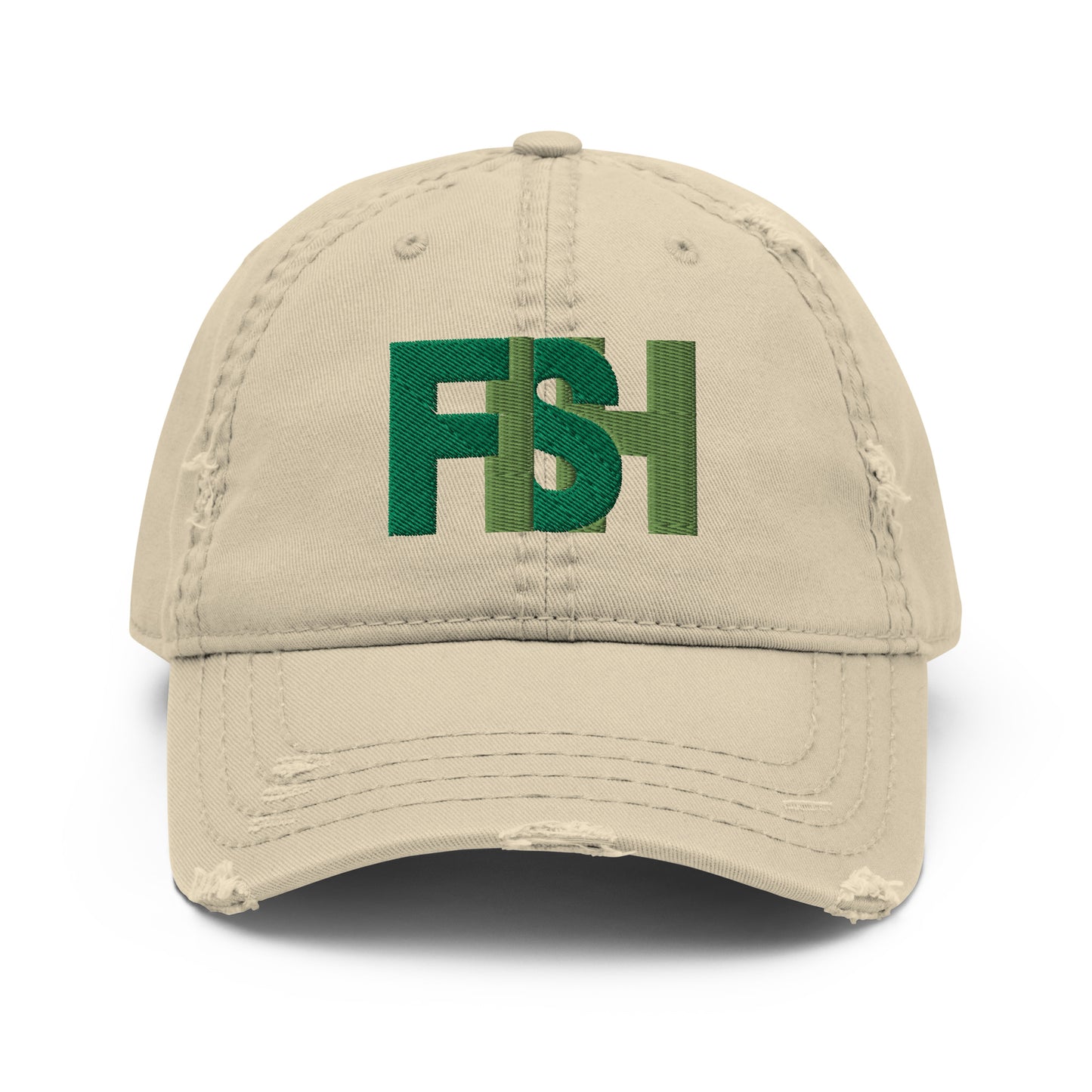 Fish Greens Distressed Dad Hat