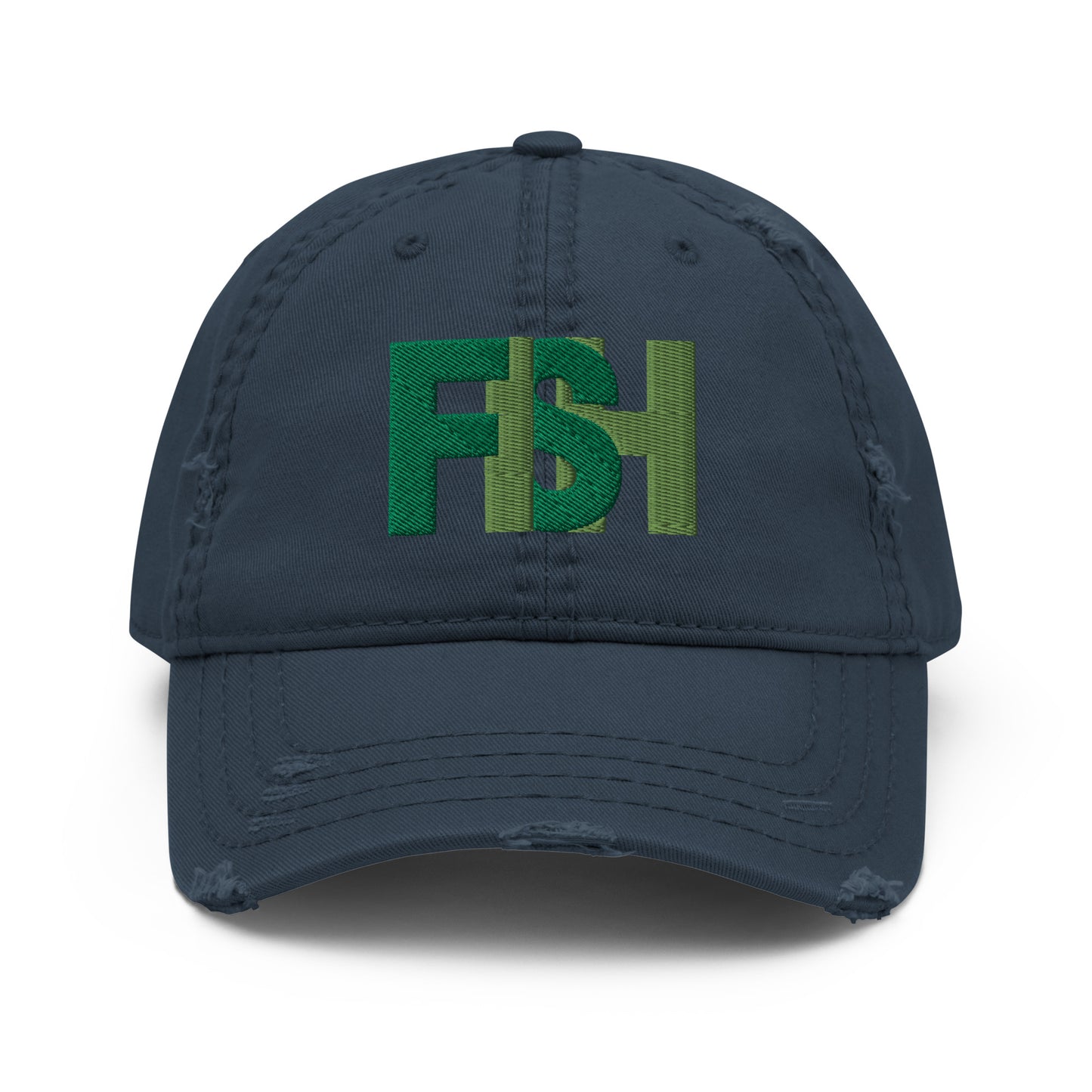 Fish Greens Distressed Dad Hat