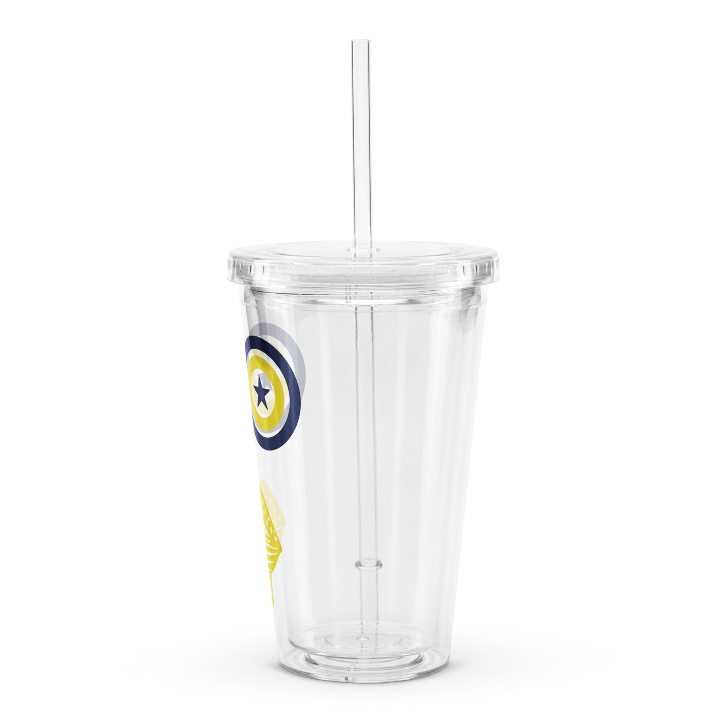 American Face Clear plastic tumbler