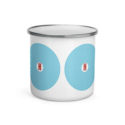 Round Shaped H Blue Enamel Mug