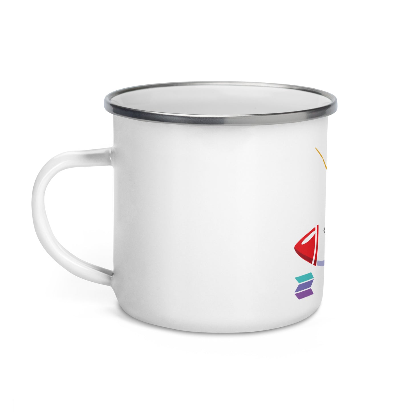 Spaceman Fishing Enamel Mug