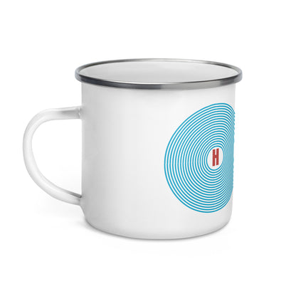 Round Shaped H Blue Enamel Mug