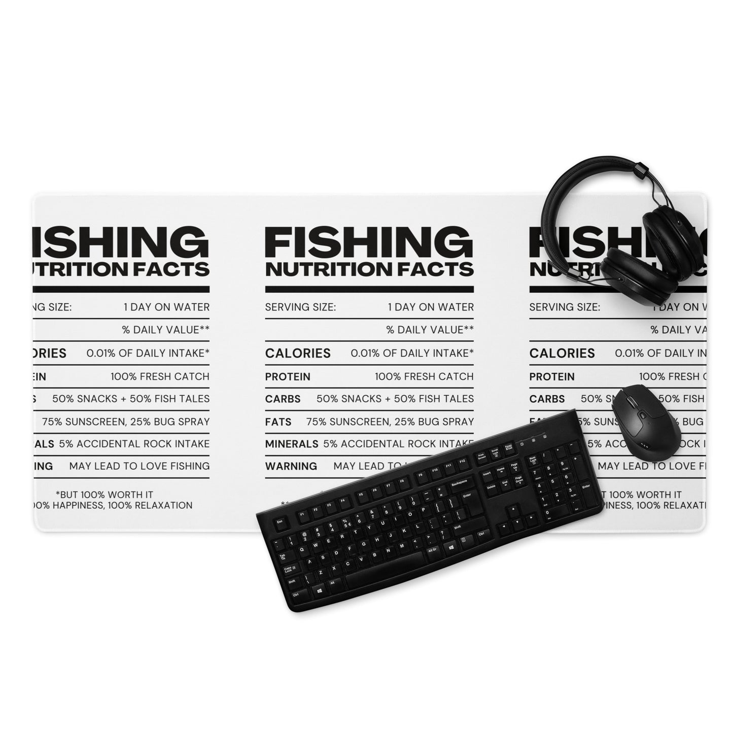 Fishing Nutrition Facts Gaming Mouse Pad