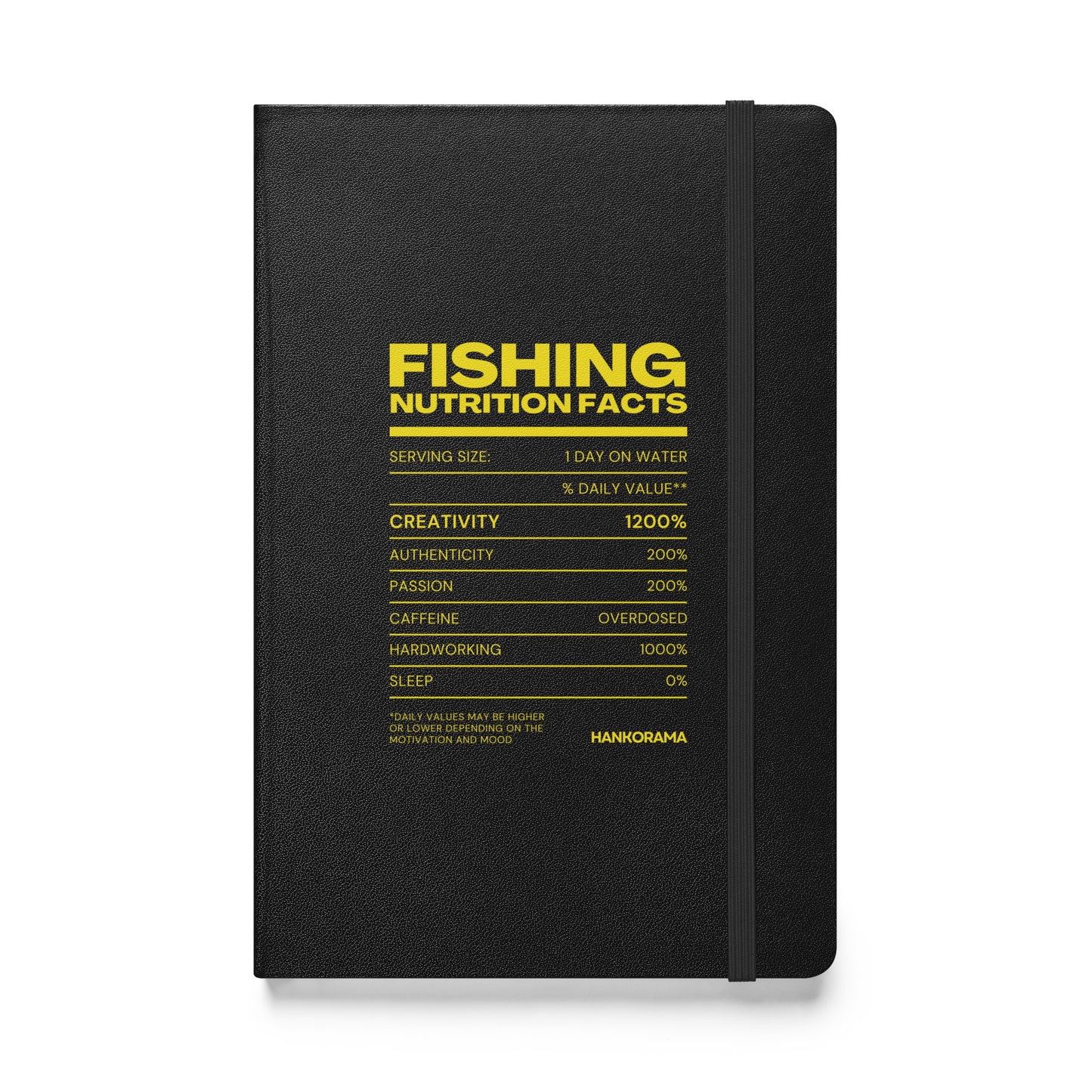 Fishing Nutrition Facts Hardcover Bound Notebook