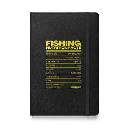 Fishing Nutrition Facts Hardcover Bound Notebook