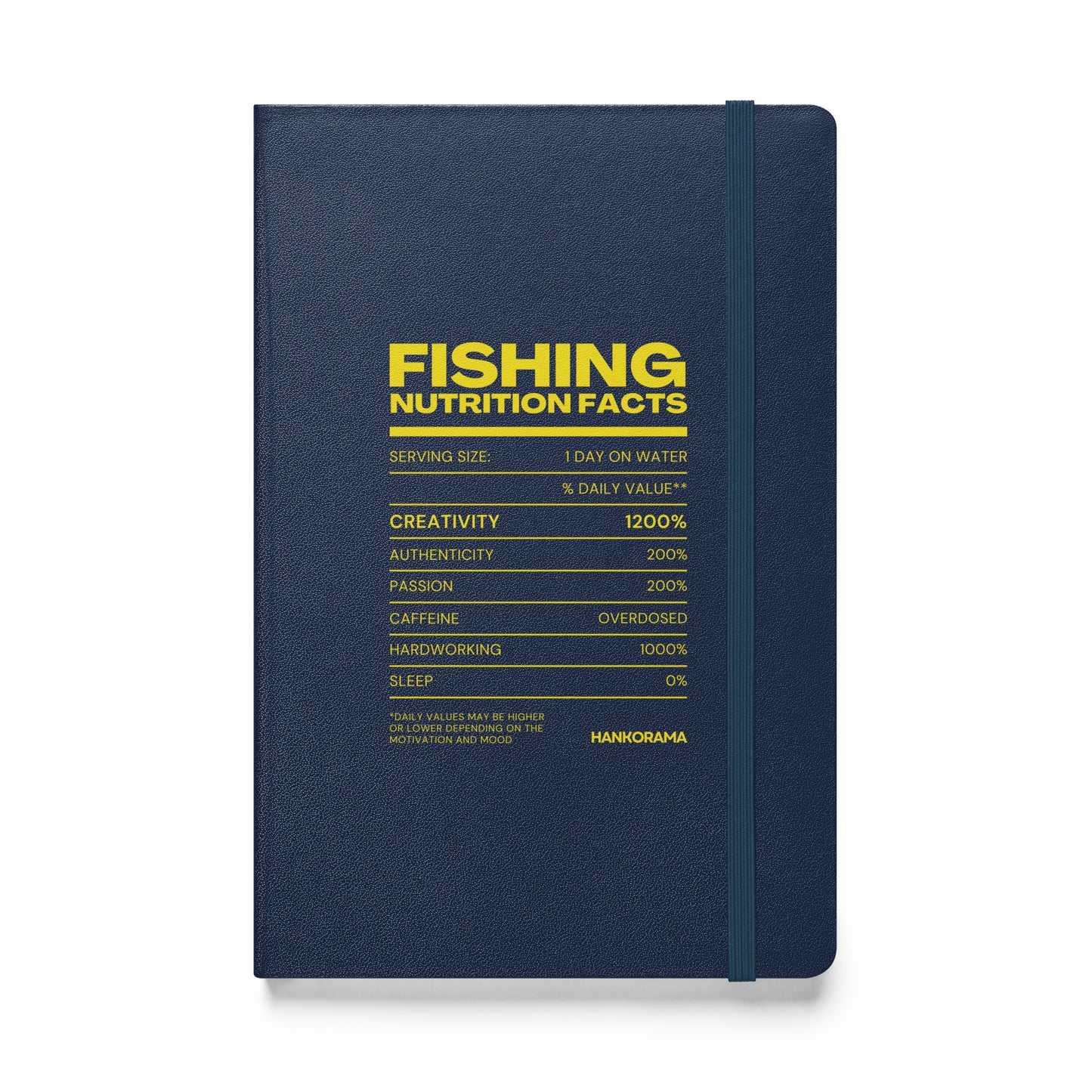 Fishing Nutrition Facts Hardcover Bound Notebook