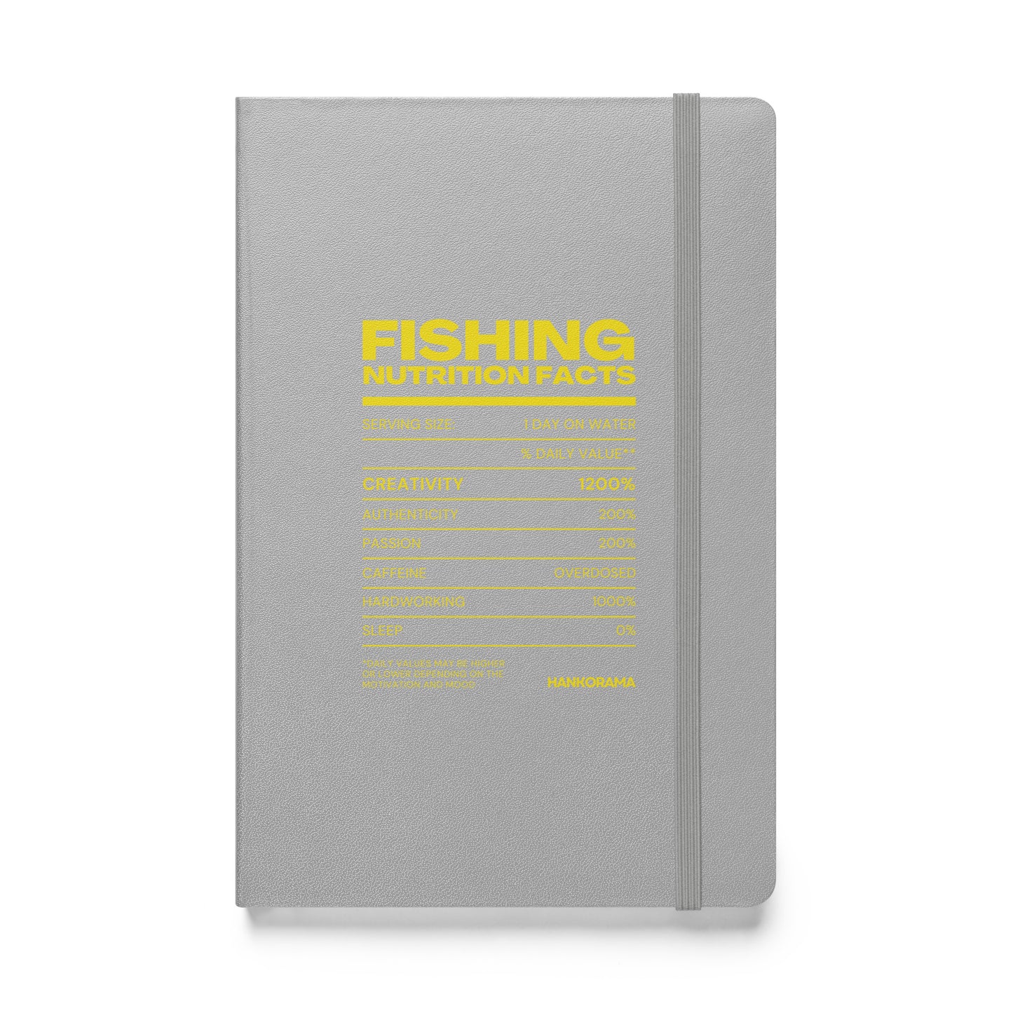 Fishing Nutrition Facts Hardcover Bound Notebook