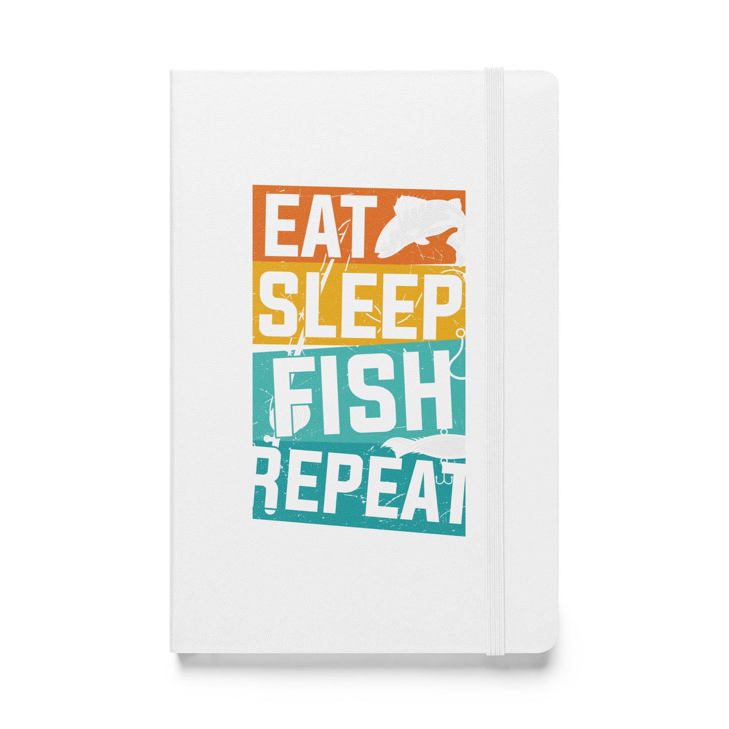 Eat Sleep Fish Repeat Hardcover Bound Notebook