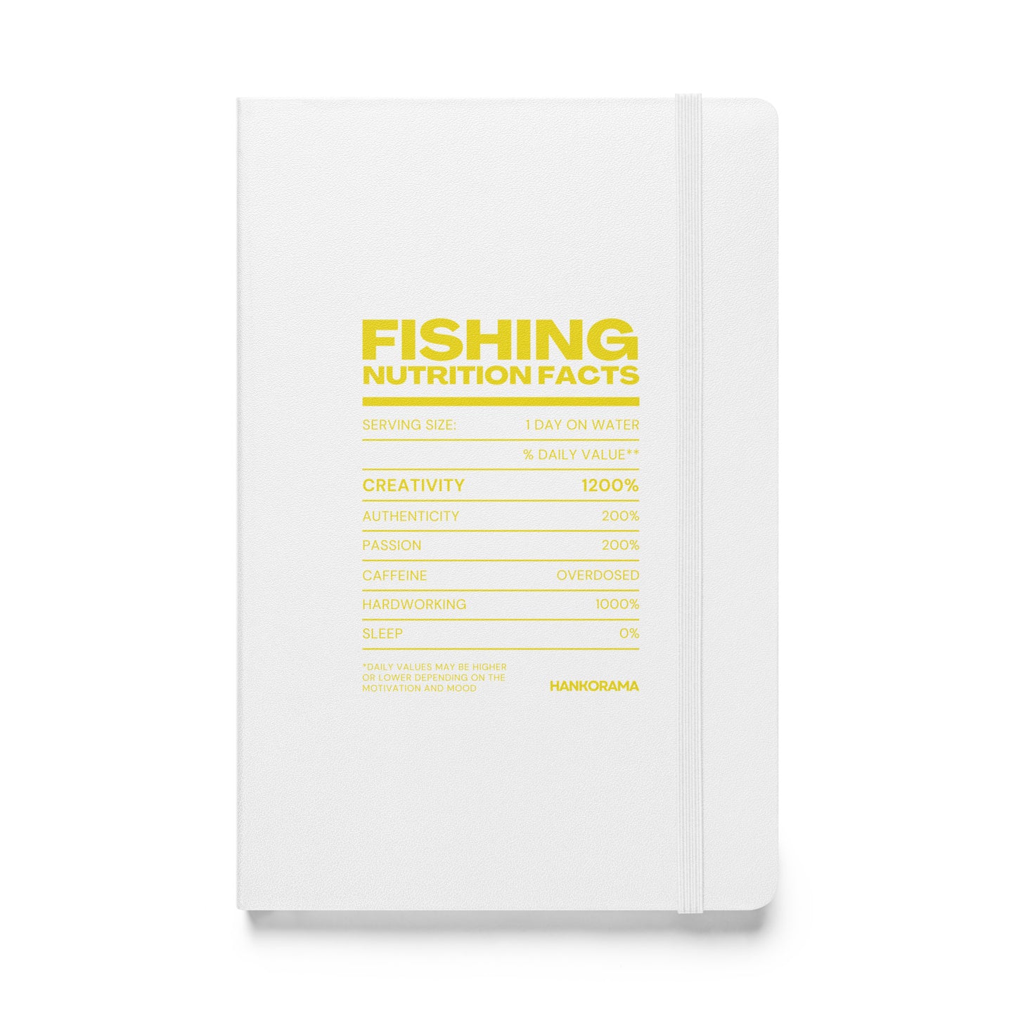 Fishing Nutrition Facts Hardcover Bound Notebook