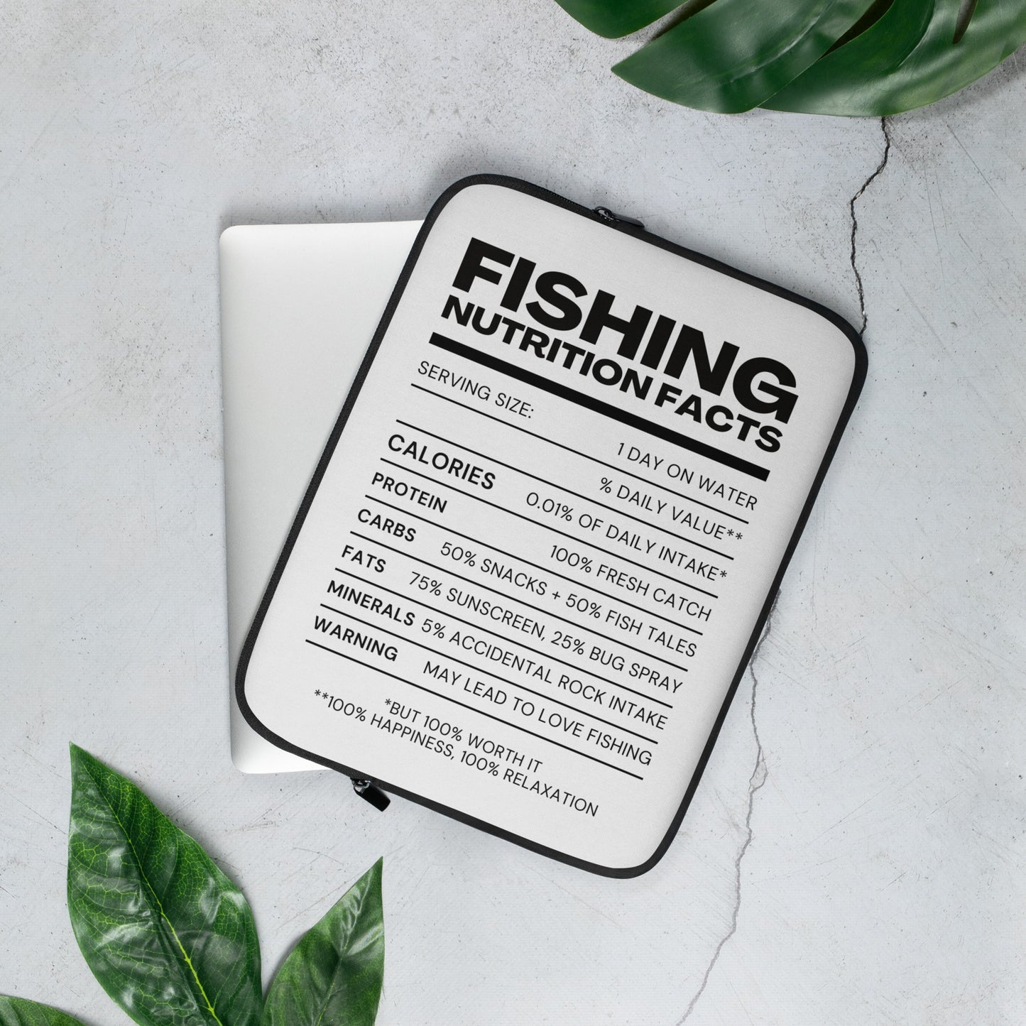 Fishing Nutrition Facts Laptop Sleeve