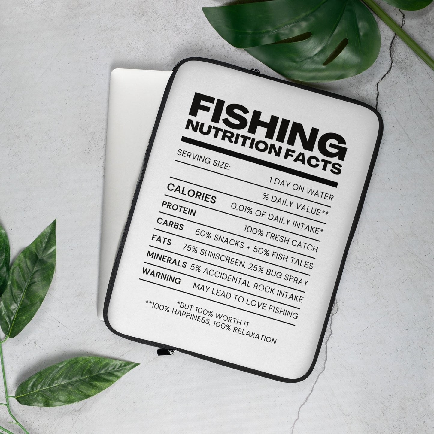 Fishing Nutrition Facts Laptop Sleeve