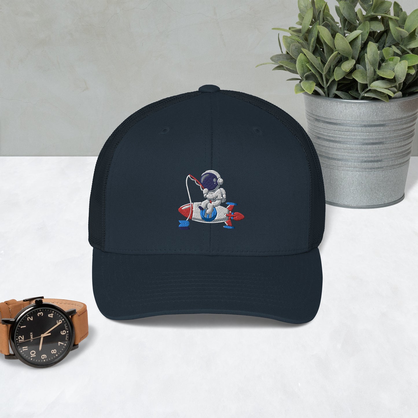 Fishing Spaceman Trucker Cap