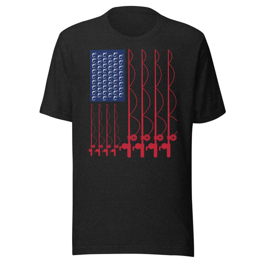 American Flag Fishing Short-Sleeve T-Shirt