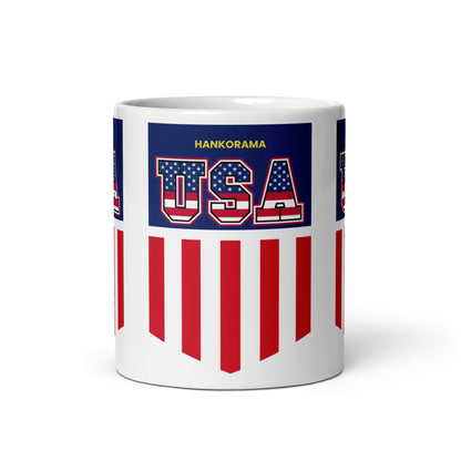 USA Flag White glossy mug