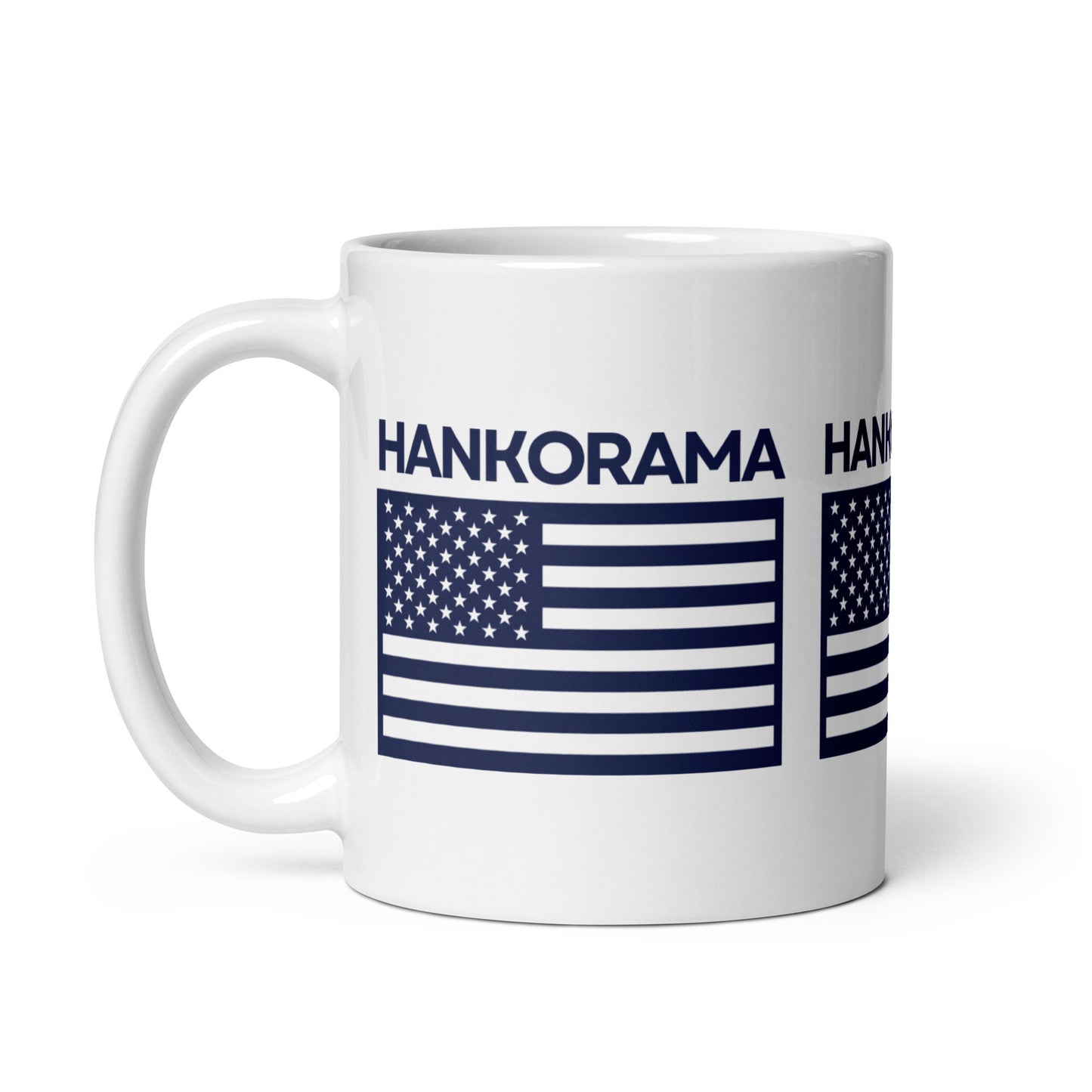 American Flag Hankorama White glossy mug