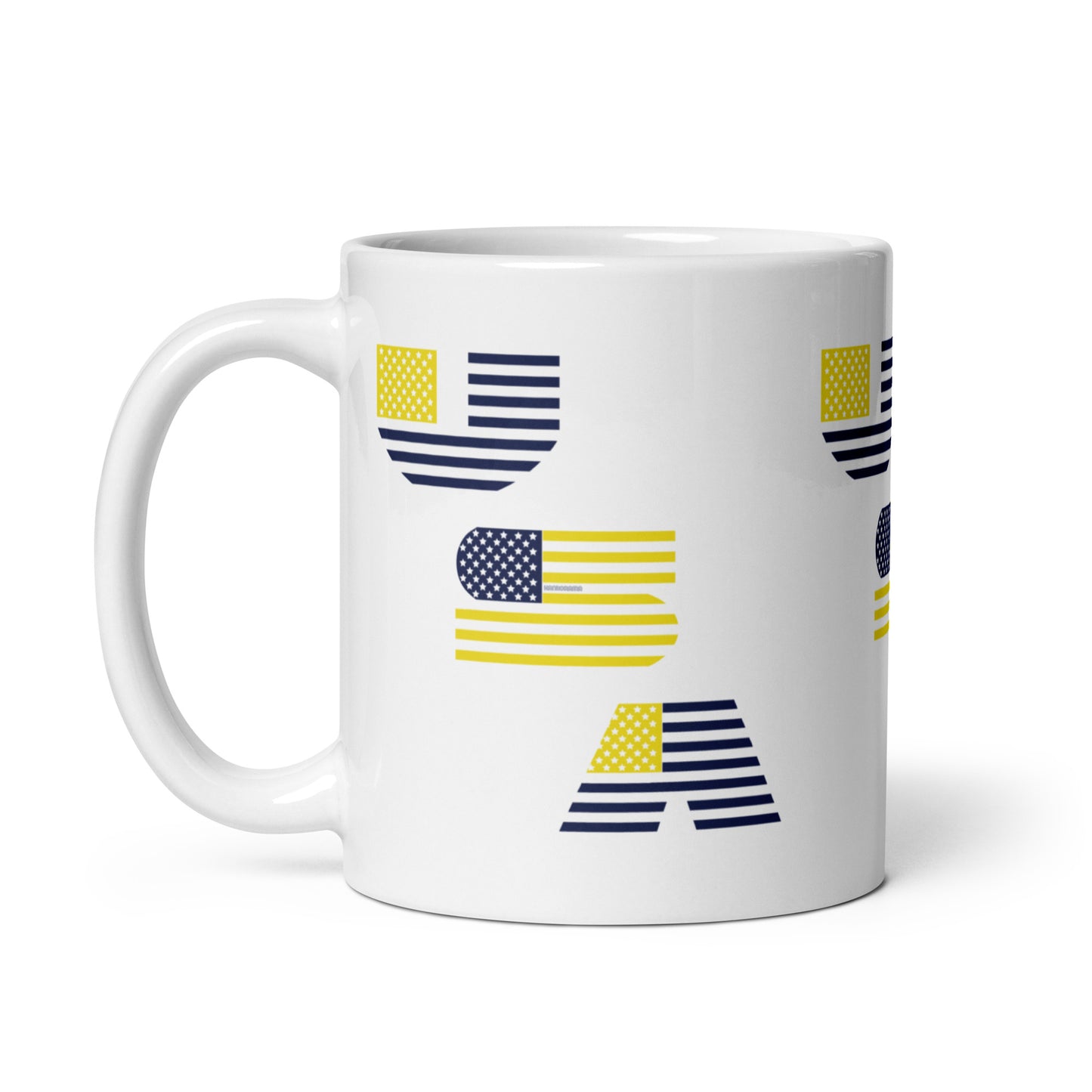 USA Grid White glossy mug