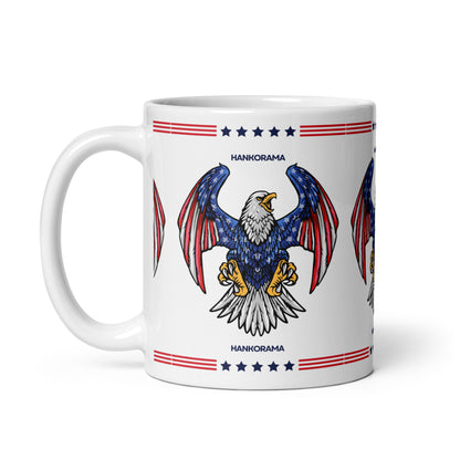 American Eagle White glossy mug