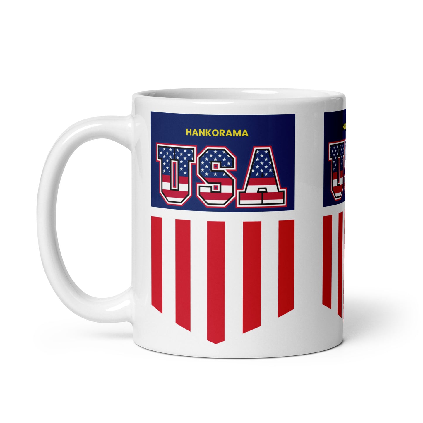 USA Flag White glossy mug