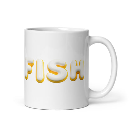 Fish 3D White glossy mug