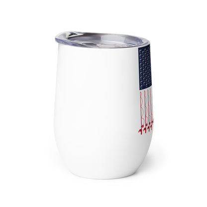 USA Fishing Lines Wine Tumbler